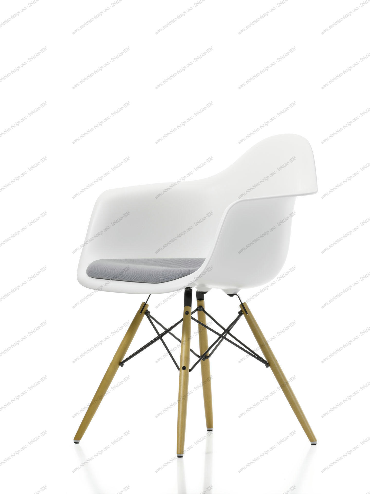 Eames Plastic Arm Chair DAW Chair with seat cushion Vitra VITRA 44032600